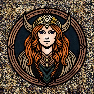 realistic valhalla goddess  symbol