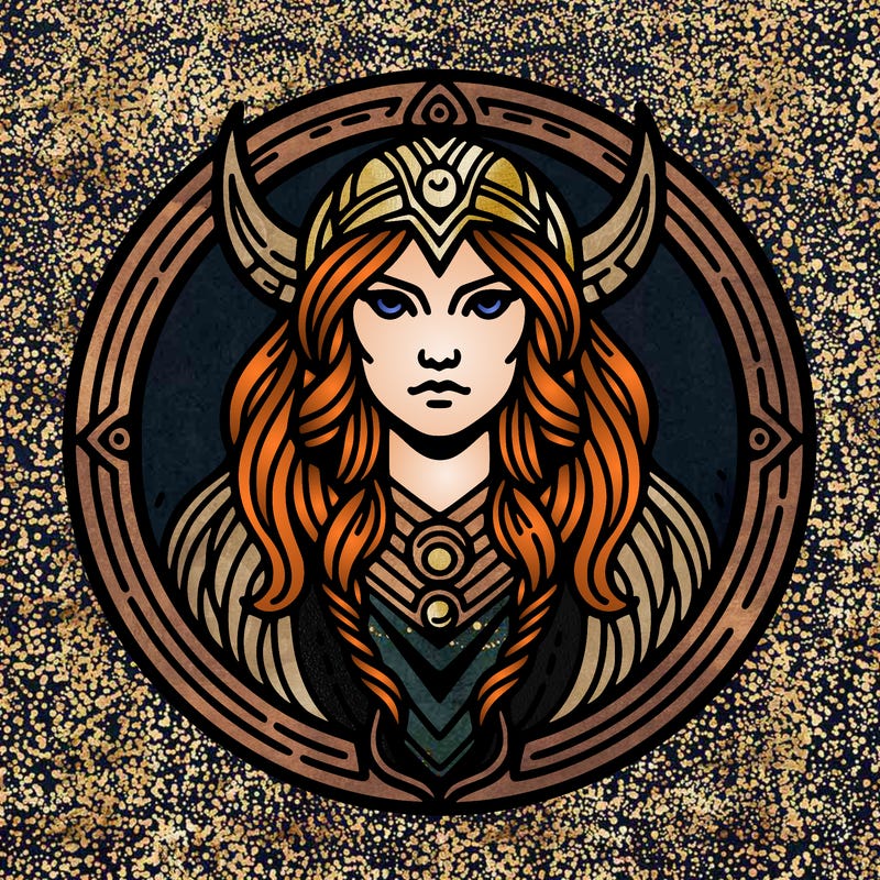 realistic valhalla goddess  symbol