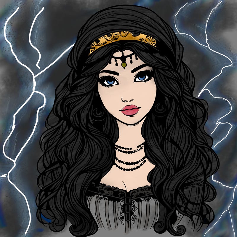 realistic beautiful mysterious gypsy girl