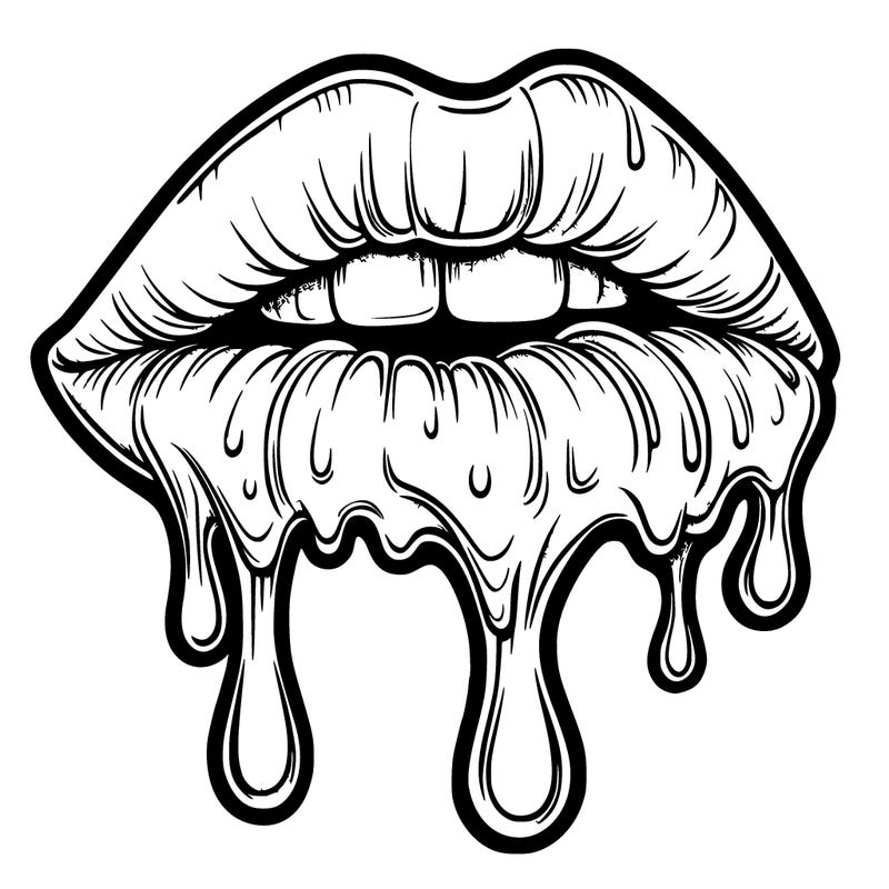 realistic melting lips