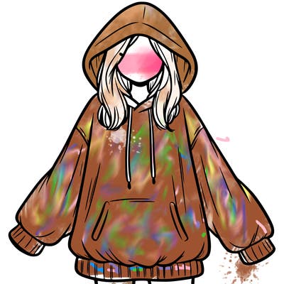 girl in oversized hoodie