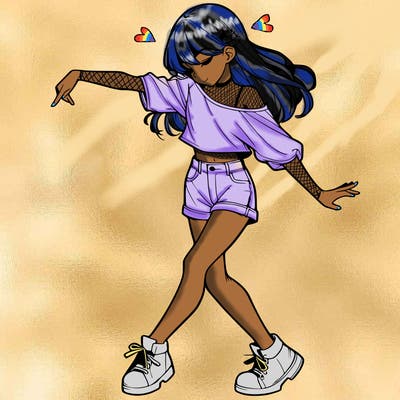 realistic girl danceing