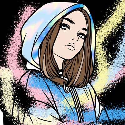 a realistic girl in a hoodie