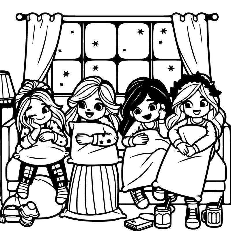 slumber party of girls