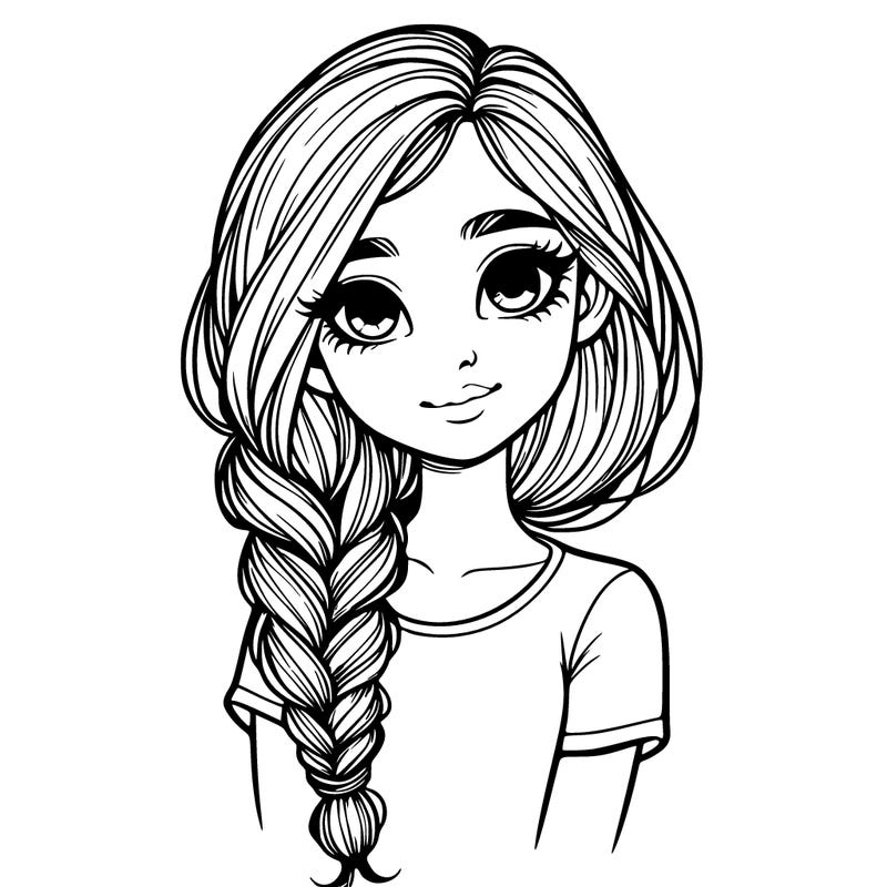 realistic girl with a braid