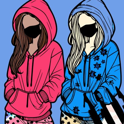 girl in pjs hoodie split