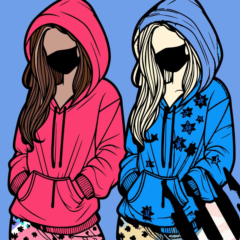 girl in pjs hoodie split