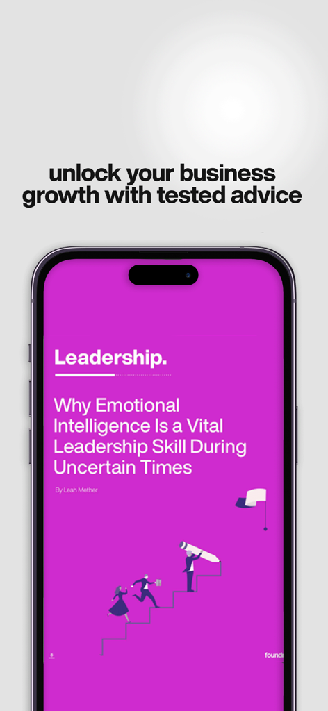 Foundr Magazine - Foundr Magazine app screen displaying a leadership article about emotional intelligence