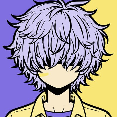 manga boy fluffy hair covering his eyes