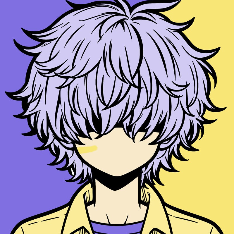 manga boy fluffy hair covering his eyes