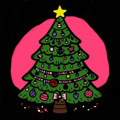 christmas tree with lots of details