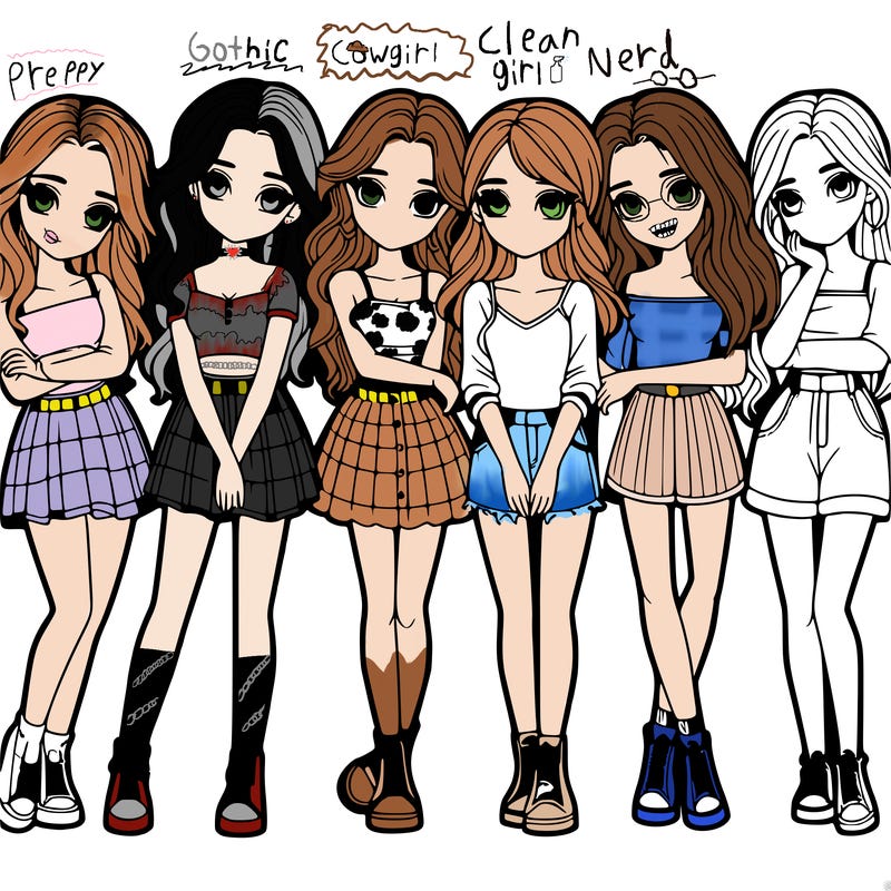 a group of girls realistic