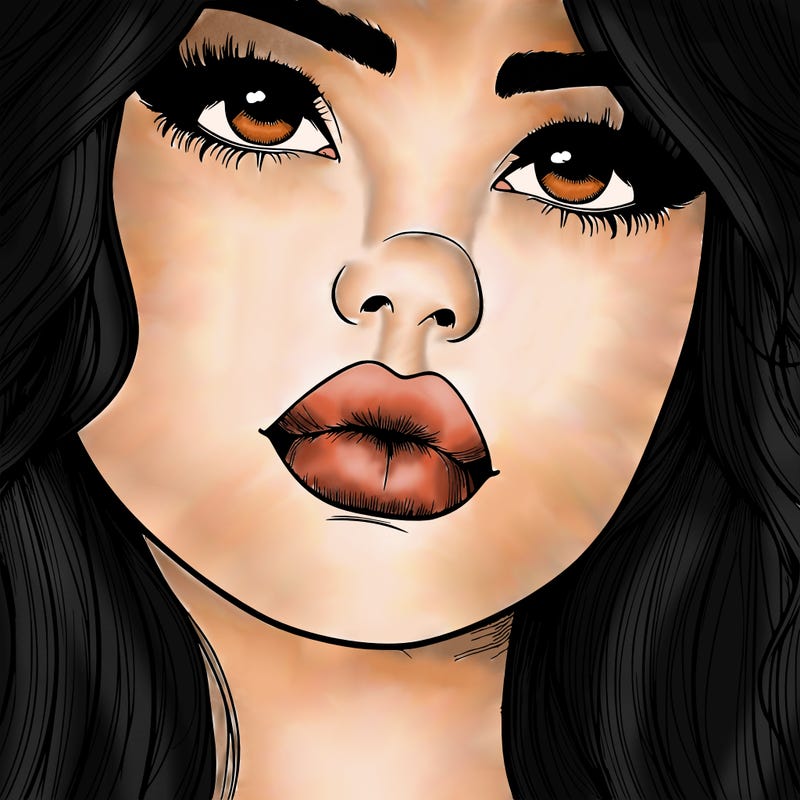 really realistic girl with lips