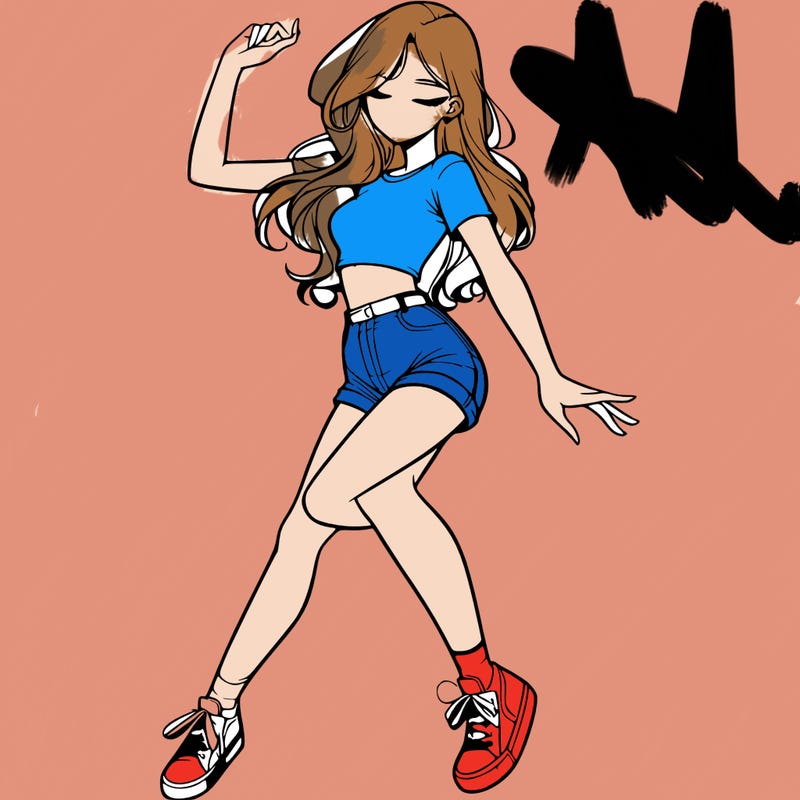 realistic girl dancing