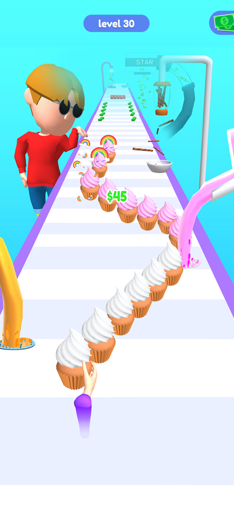 Bakery Stack Cooking Games - Stacking and decorating cupcakes in the Bakery Stack mobile game