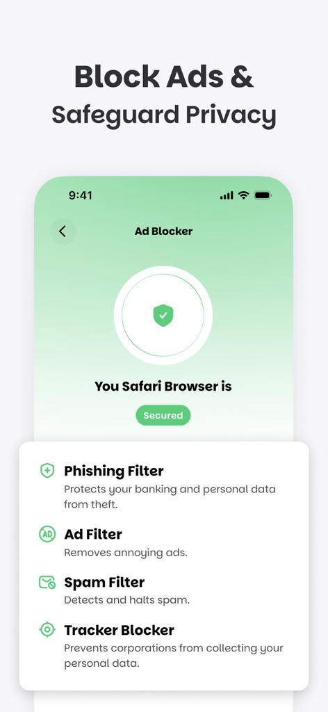 iPhone용 Deep Cleaner 앱의 광고 차단 및 개인 정보 보호 기능