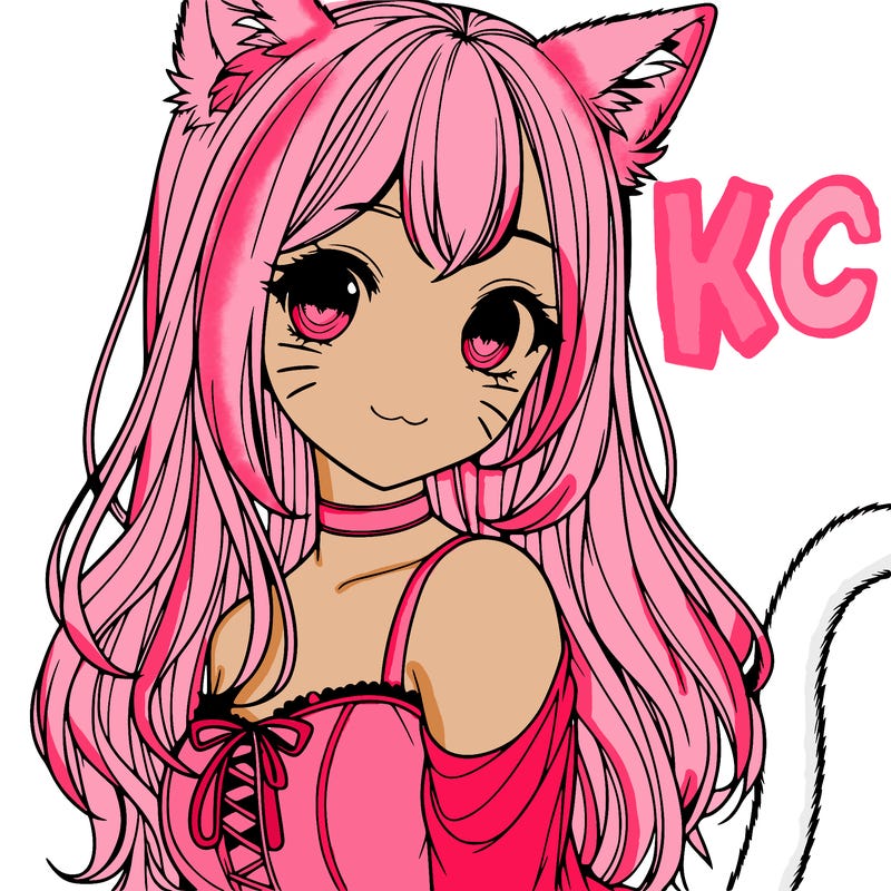 realistic girl with cat ears and a cat tail