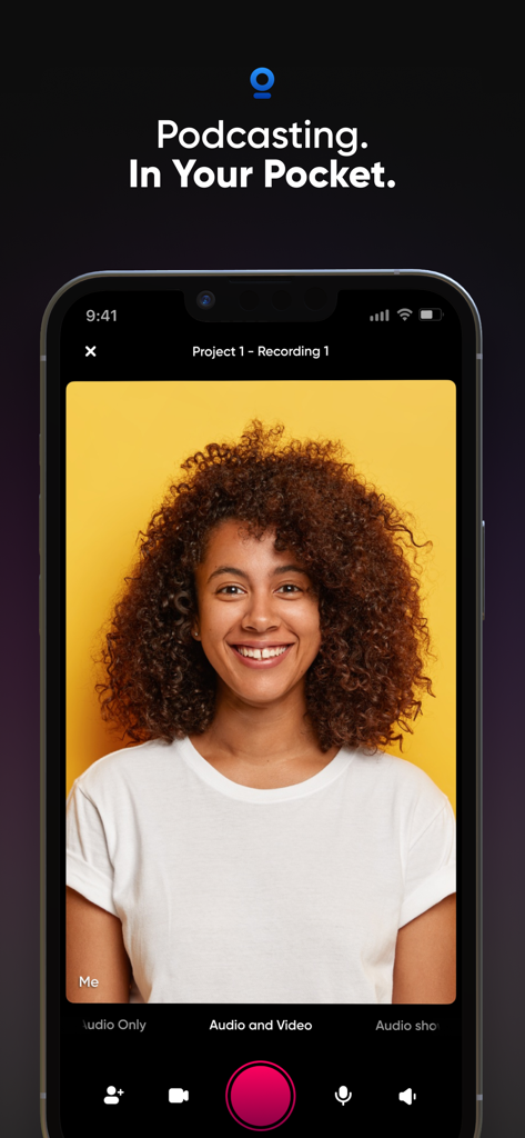 Zencastr - Professional video podcast recording interface on the Zencastr mobile app