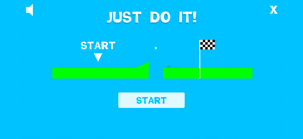 Car Drawing Game - Physics puzzle level in Car Drawing Game showing a gap to cross and a finish line