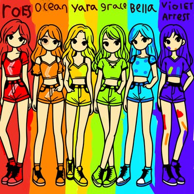 a group of girls wearing crop tops and shorts