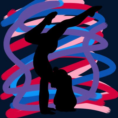 realistic, handstand, gymnastics girl