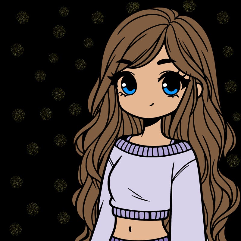 girl with long hair and a crop top with a sweater