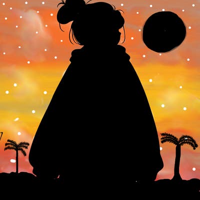 realistic girl with a oversized sweatshirt on and a bun