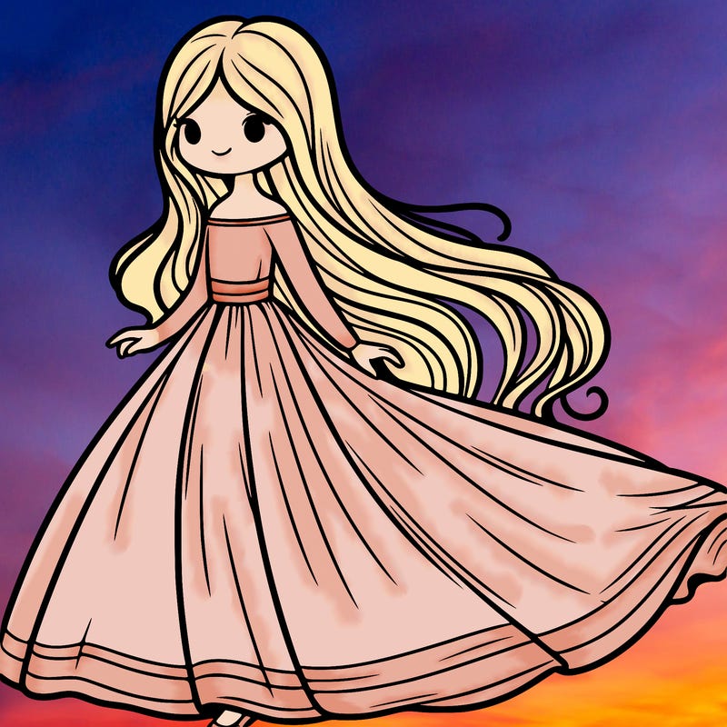 girl in long flowing dress