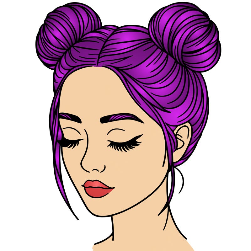 woman with hair buns