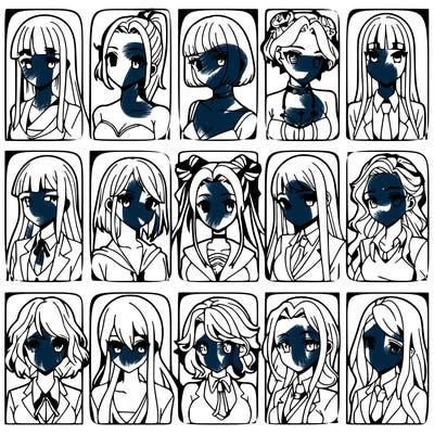 girls that look diffrent anime