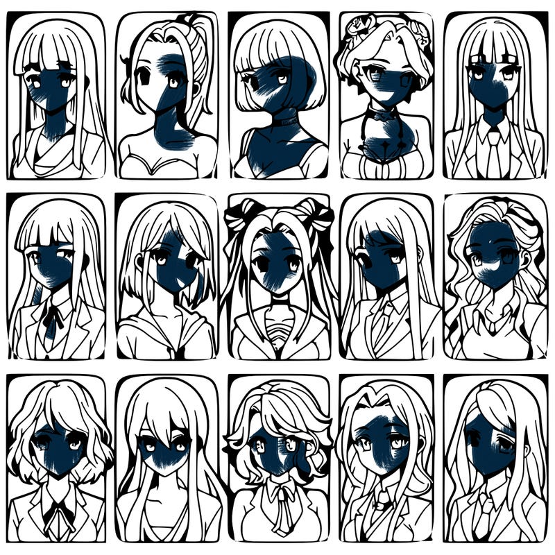 girls that look diffrent anime