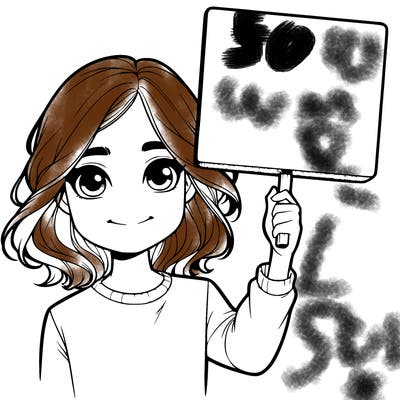 realistic girl holding up a sign