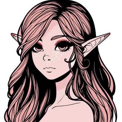 elf girl realistic dark fantasy