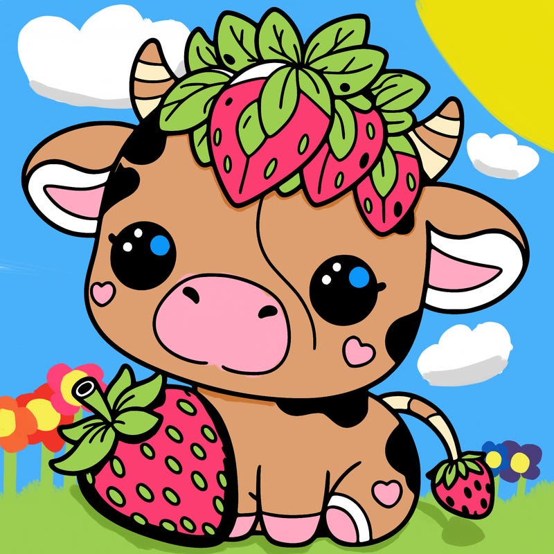 cute strawberry cow