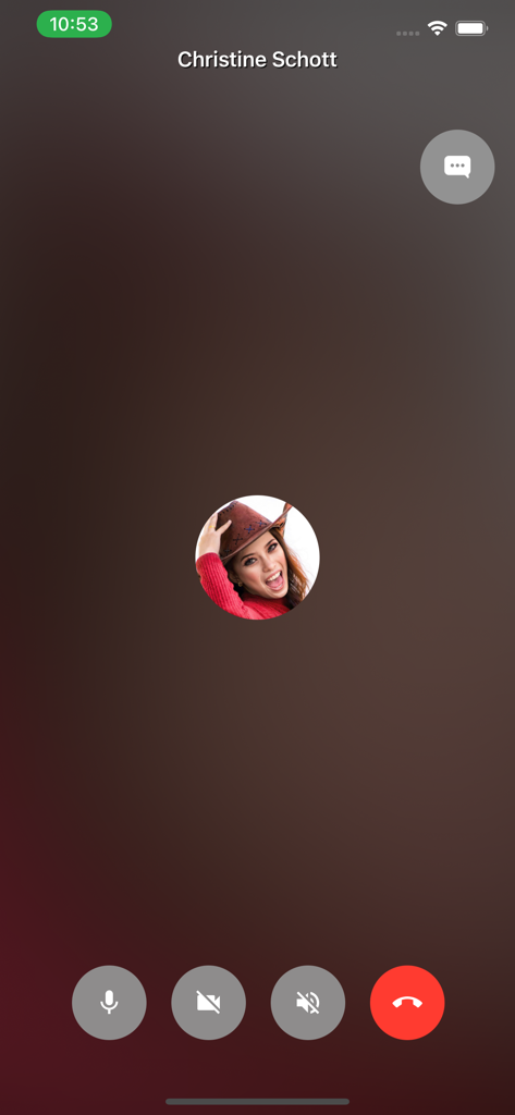 Nextcloud Talk 앱 내에서 통화 제어 버튼이 표시되는 보안 음성 통화 인터페이스를 표시하는 모바일 화면입니다.