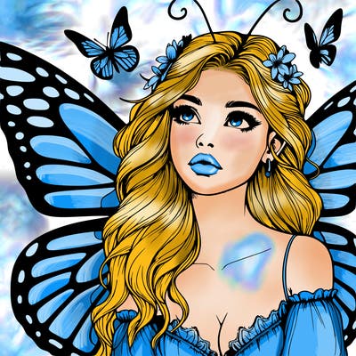 butterfly fairy realistic girl