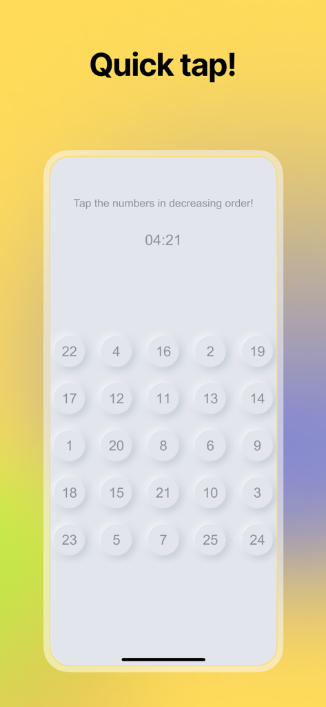 Tap Numbers Speed Test - Games App | MWM