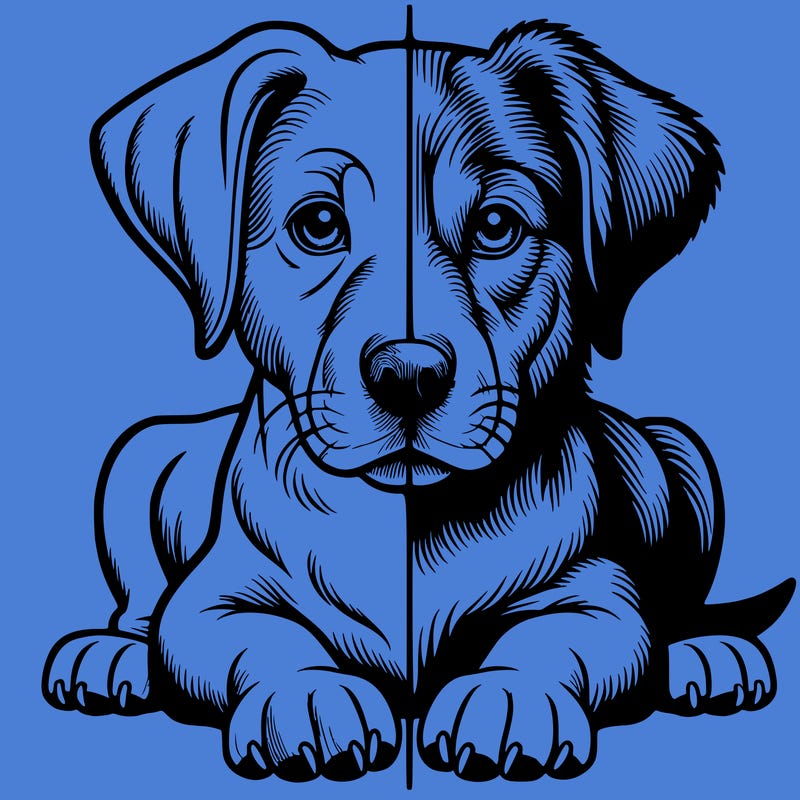 realistic dog split picture