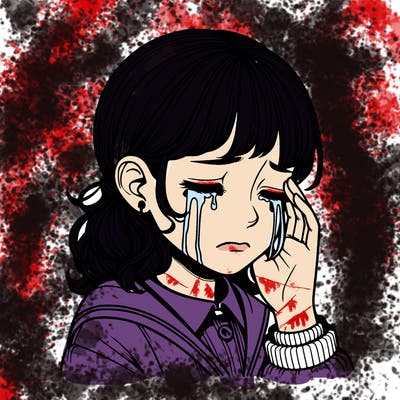 crying realistic girl