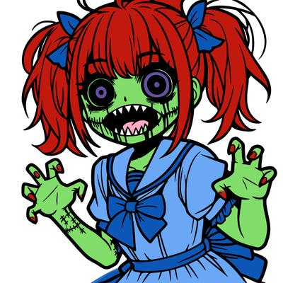 scary anime girl