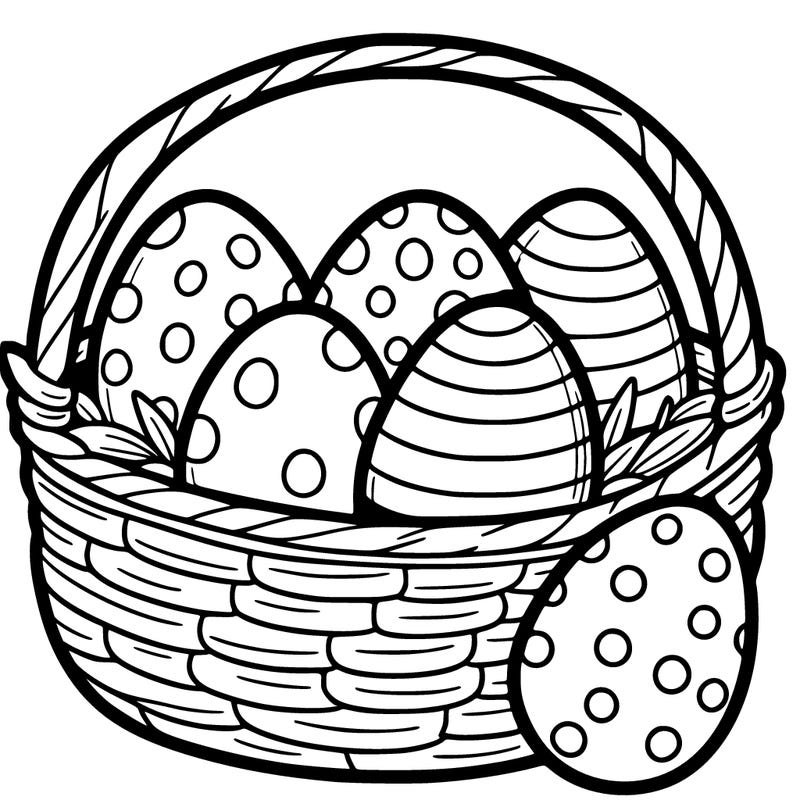 six easter egg in a basket