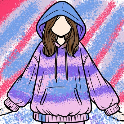 girl in oversized hoodie