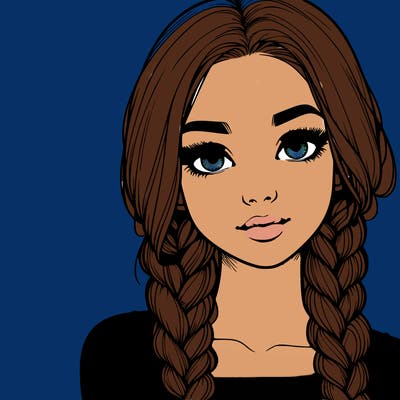 realistic girl with braids