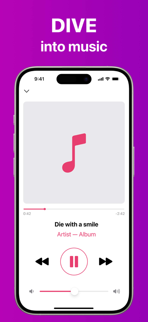 Vibration Massagerㅤ - Music player interface within the Vibration Massager app displaying playback controls for relaxation melodies.