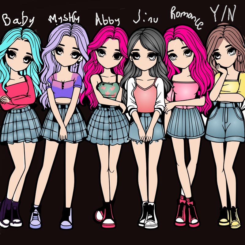 a group of girls realistic