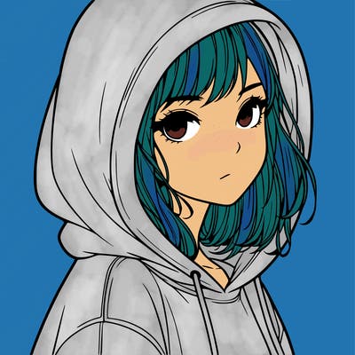 realistic girl wearing a hoodie
