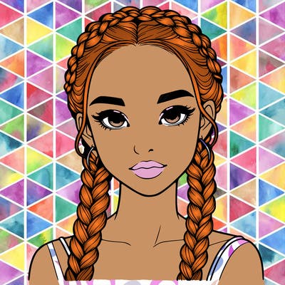 realistic girl with braids
