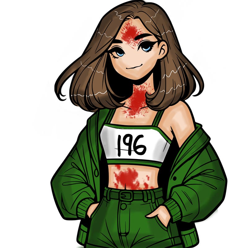 a realistic girl with a crop top and short shorts in an open jacket