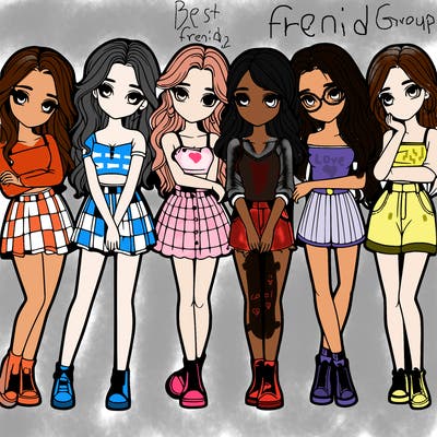 a group of girls realistic