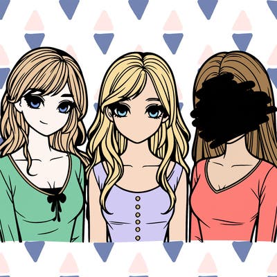 three realistic girls